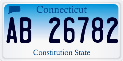 CT license plate AB26782