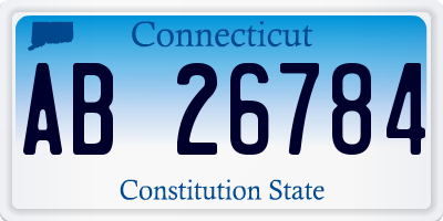 CT license plate AB26784