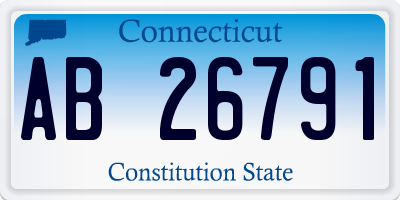 CT license plate AB26791