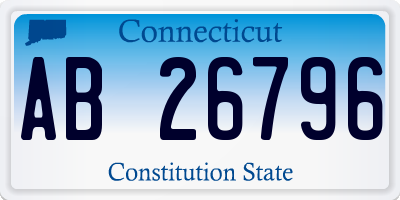 CT license plate AB26796