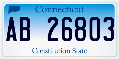 CT license plate AB26803