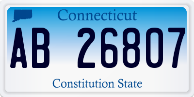 CT license plate AB26807