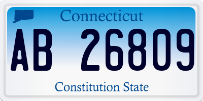CT license plate AB26809