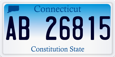CT license plate AB26815