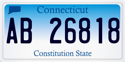 CT license plate AB26818