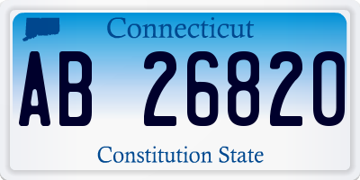 CT license plate AB26820