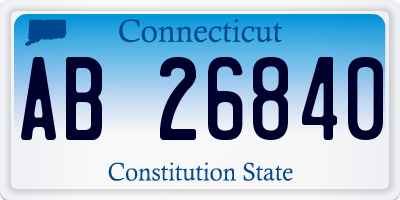 CT license plate AB26840