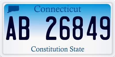 CT license plate AB26849