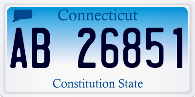 CT license plate AB26851