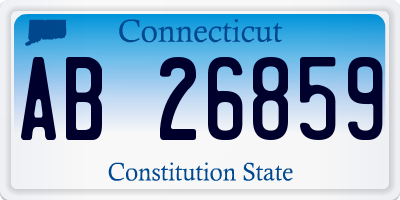 CT license plate AB26859
