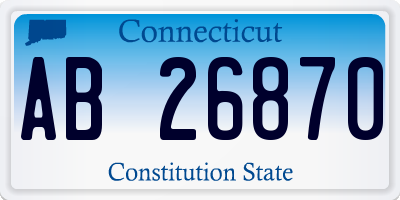 CT license plate AB26870