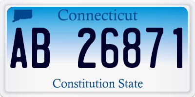 CT license plate AB26871
