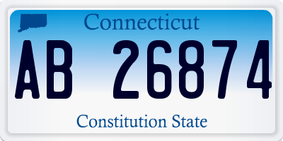 CT license plate AB26874