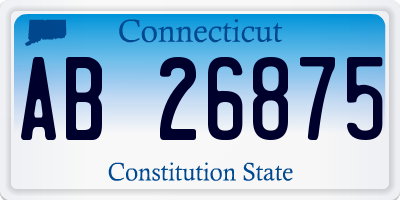CT license plate AB26875