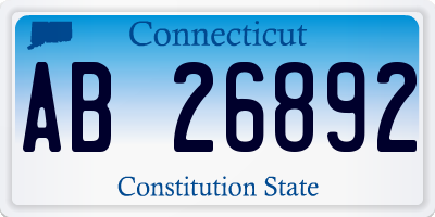 CT license plate AB26892
