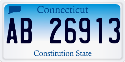 CT license plate AB26913
