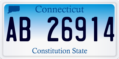 CT license plate AB26914
