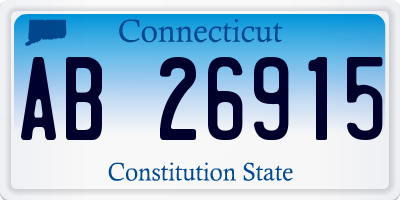 CT license plate AB26915