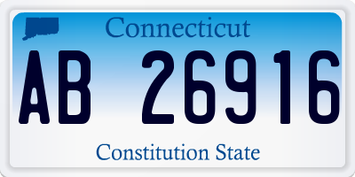 CT license plate AB26916