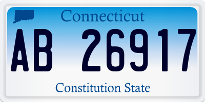 CT license plate AB26917