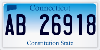 CT license plate AB26918