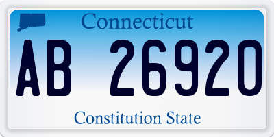 CT license plate AB26920