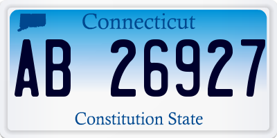 CT license plate AB26927