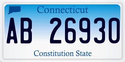 CT license plate AB26930