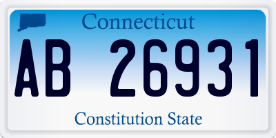 CT license plate AB26931