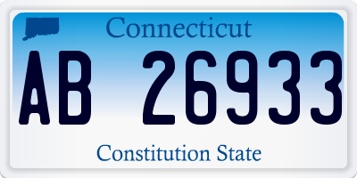 CT license plate AB26933