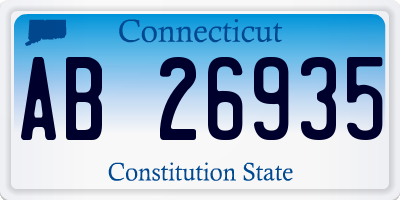 CT license plate AB26935