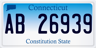 CT license plate AB26939