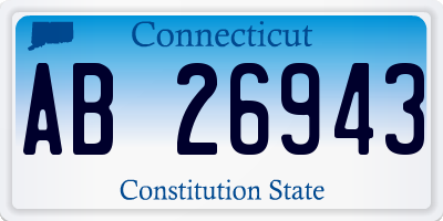 CT license plate AB26943