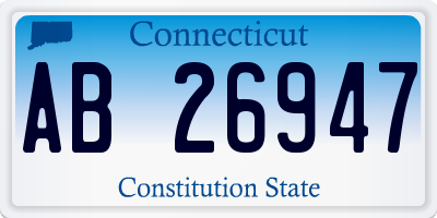 CT license plate AB26947