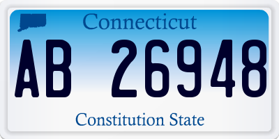 CT license plate AB26948