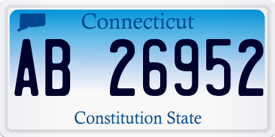 CT license plate AB26952