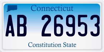 CT license plate AB26953