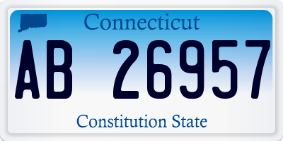 CT license plate AB26957