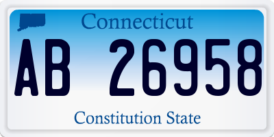 CT license plate AB26958
