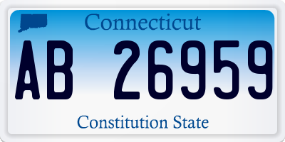 CT license plate AB26959