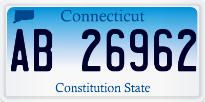 CT license plate AB26962