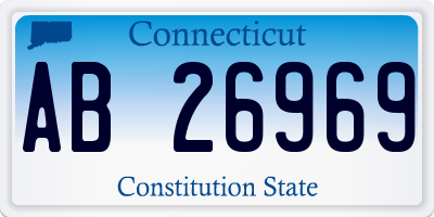CT license plate AB26969