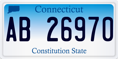 CT license plate AB26970