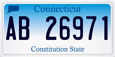 CT license plate AB26971