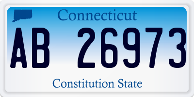 CT license plate AB26973