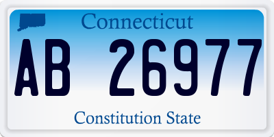 CT license plate AB26977