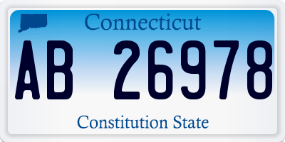 CT license plate AB26978