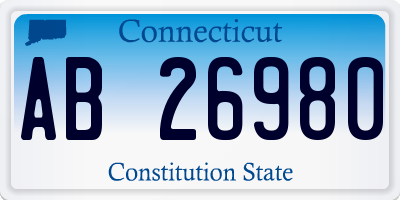 CT license plate AB26980