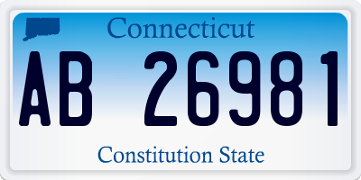 CT license plate AB26981