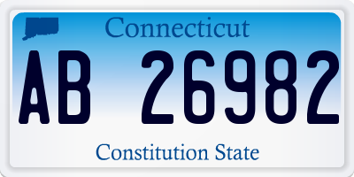 CT license plate AB26982